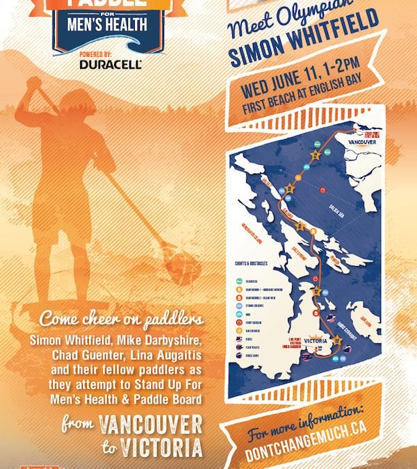 Stand Up Paddle For Men’s Health Event with Simon Whitfield!