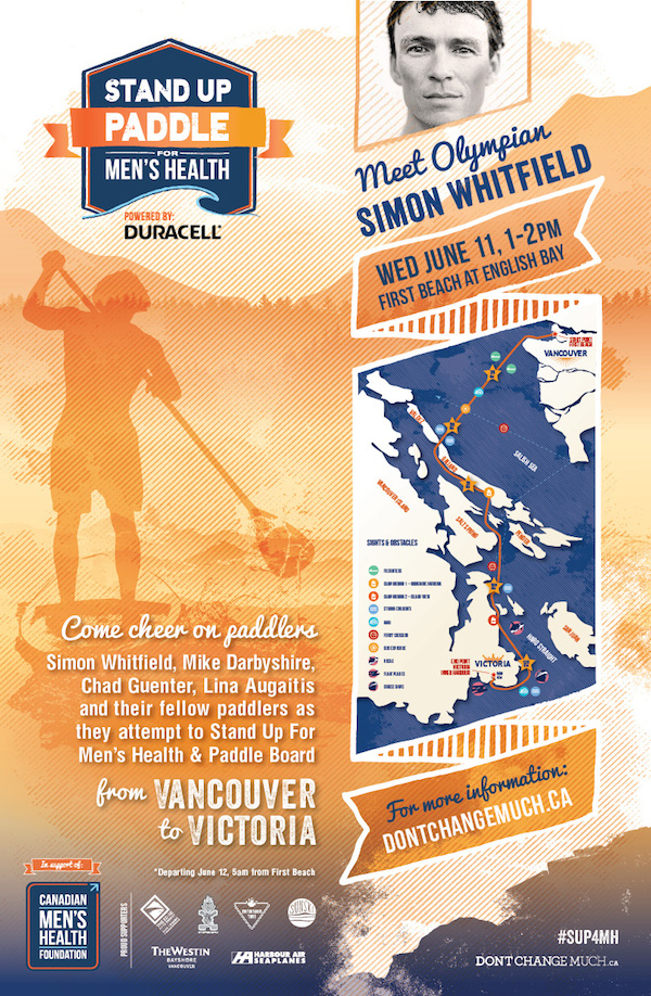 Stand Up Paddle For Men’s Health Event with Simon Whitfield!