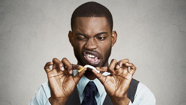 quit smoking man disgusted