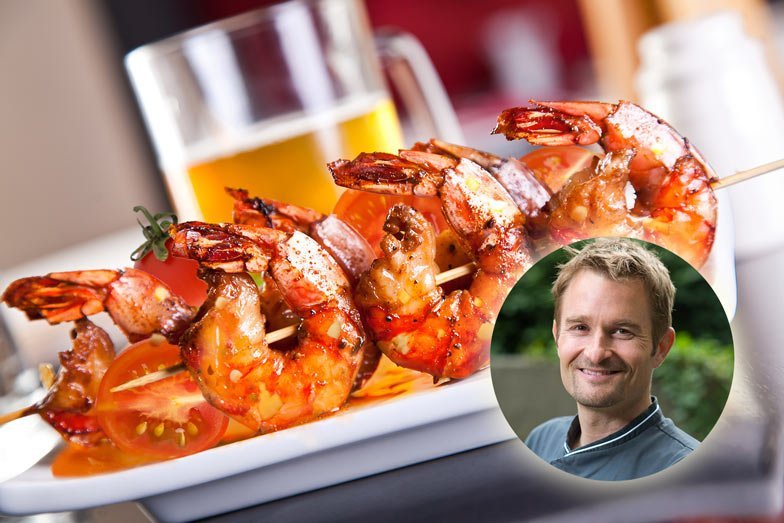 Ned Bell's maple glazed shrimp