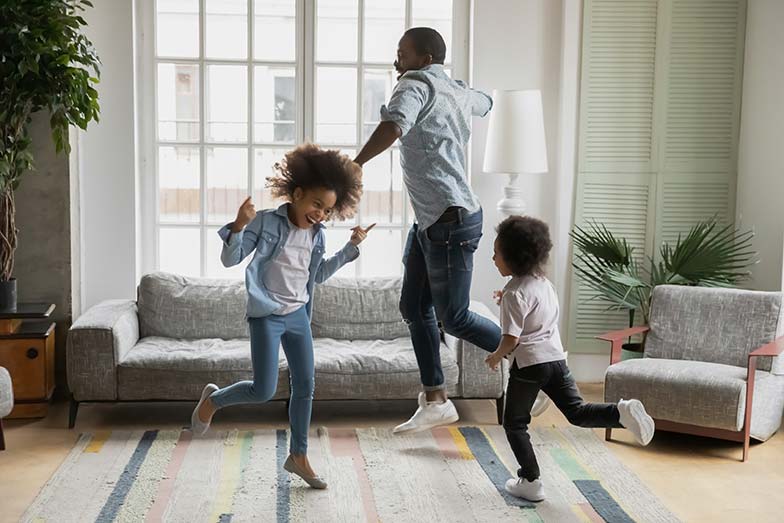 dad dancing in living room