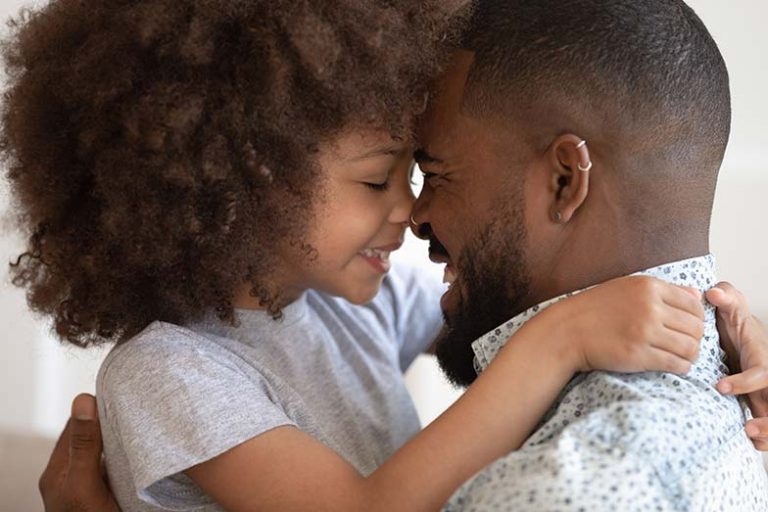 Happy father and daughter