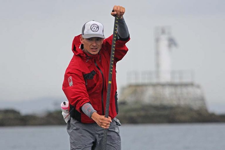 Simon Whitfield stand up paddle boarding