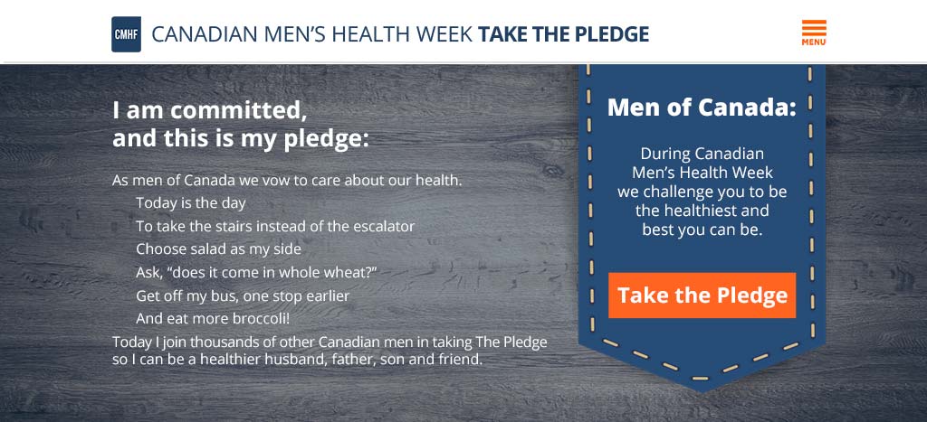 CMHF champions take the Canadian Men's Health Week Pledge