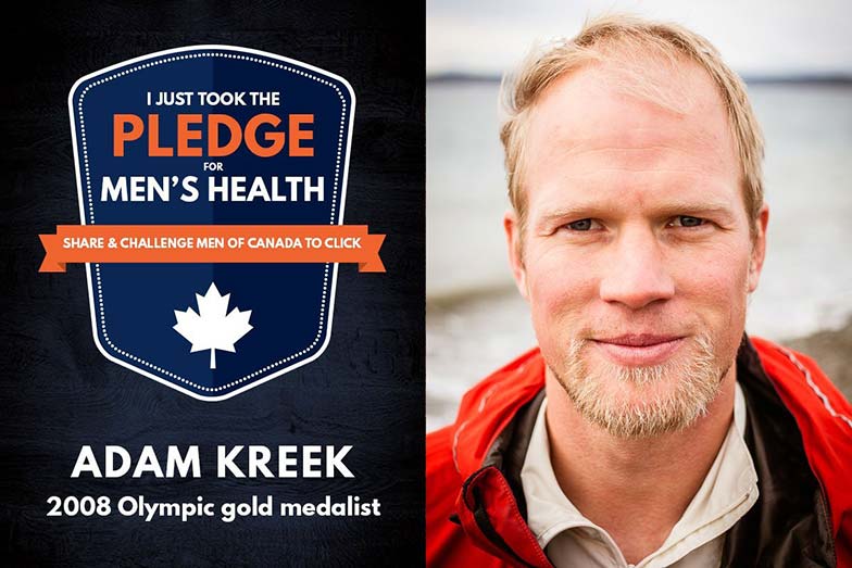 Adam Kreek takes the Men's Health Week pledge