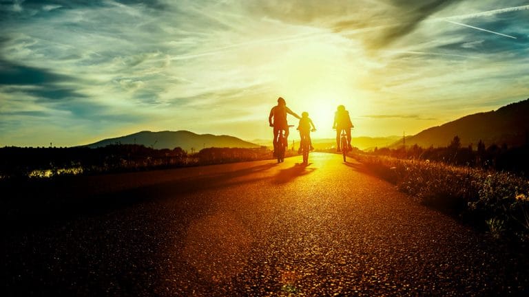 Family Riding Bikes