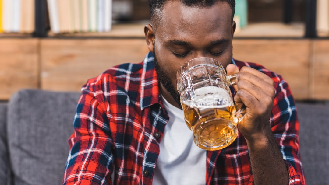 Man drinking beer