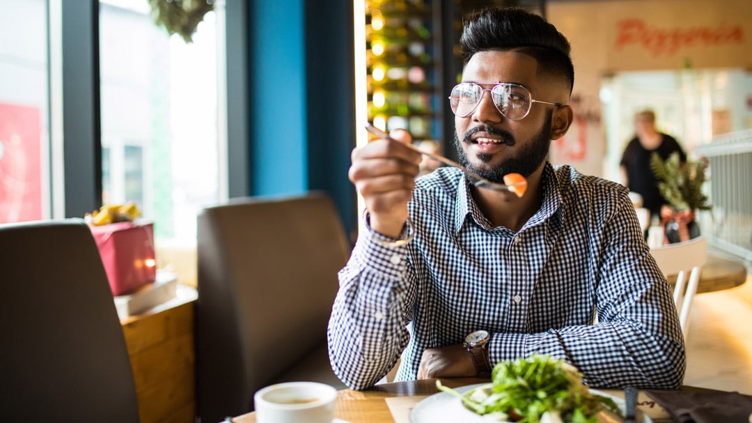 South Asian Man Eating