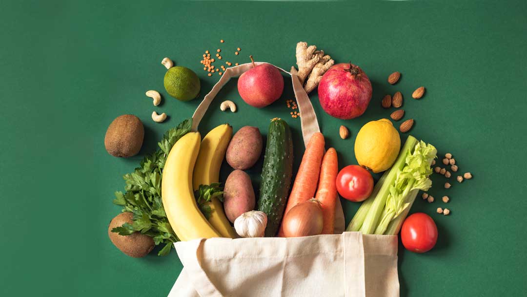 Bag of fruits and vegetables