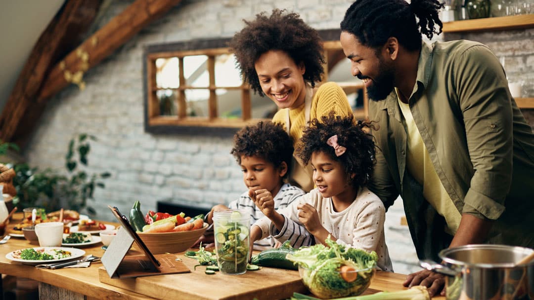 Man building healthy eating habits