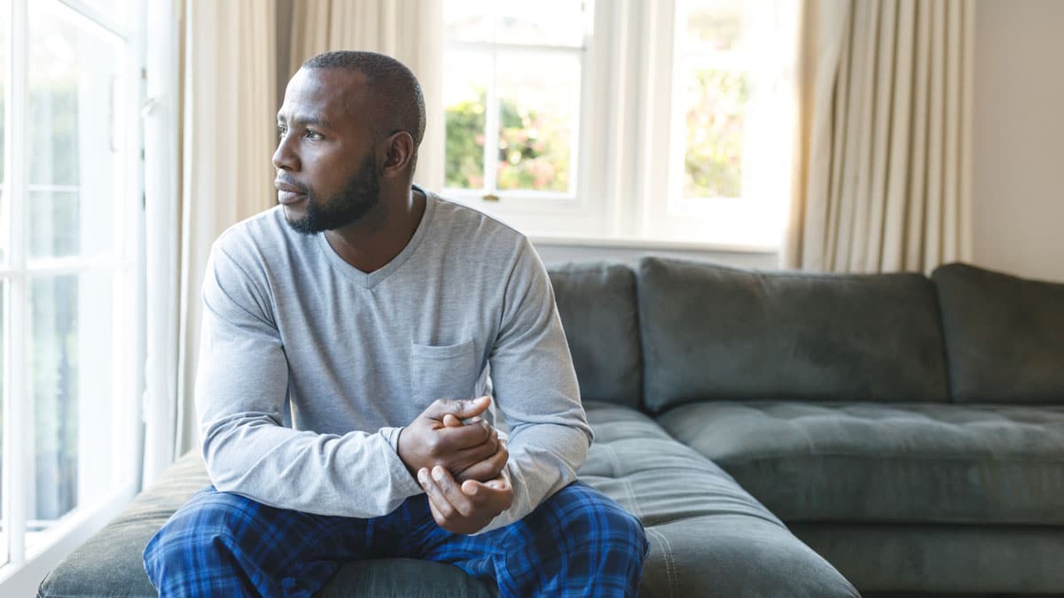 Man experiencing a midlife slump