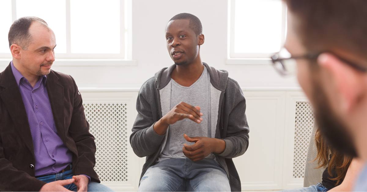 Meeting of support group, therapy session