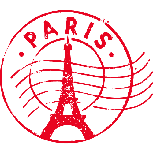pp paris round stamp