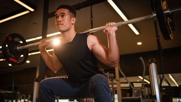 inline guy squat with bar 1